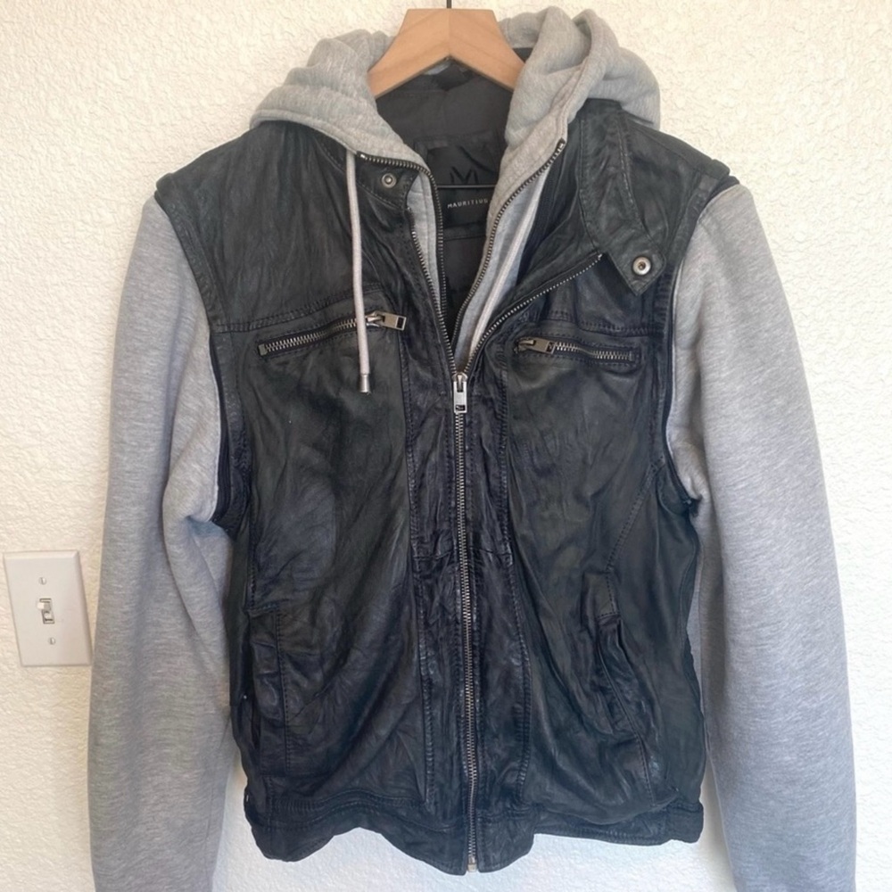 Mauritius Women's 2 Toned 100% Lambs Leather Large Zip Jacket Bomber Motorcycle